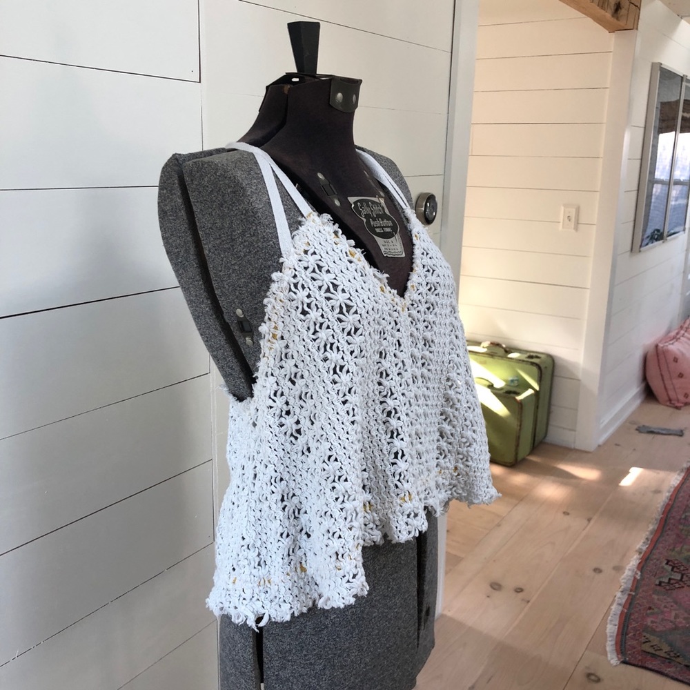 Free People Beach Eyelet Lace Tank Size Small